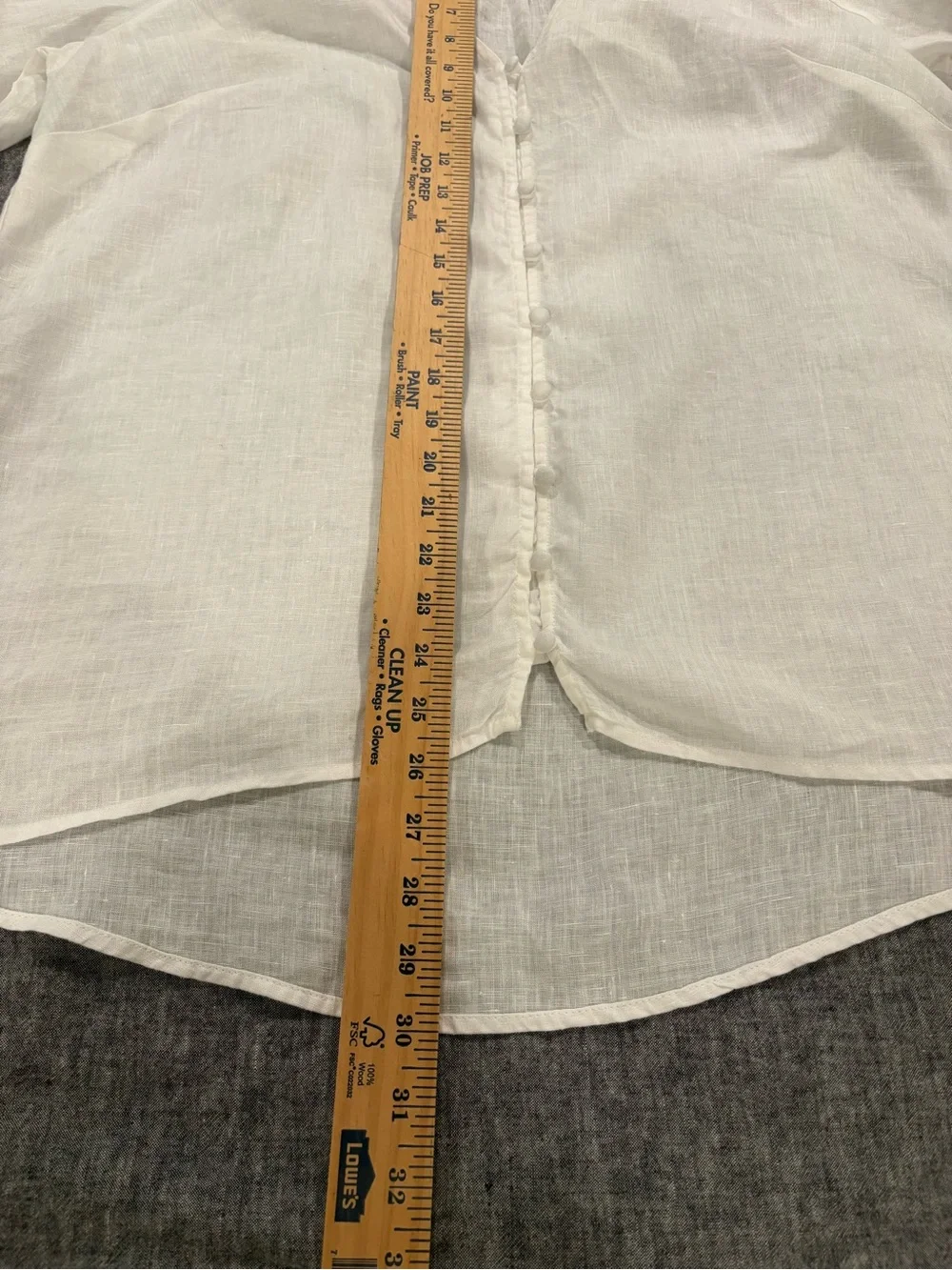Anthropologie Cream V-Neck Button-Front Puff Sleeve Blouse